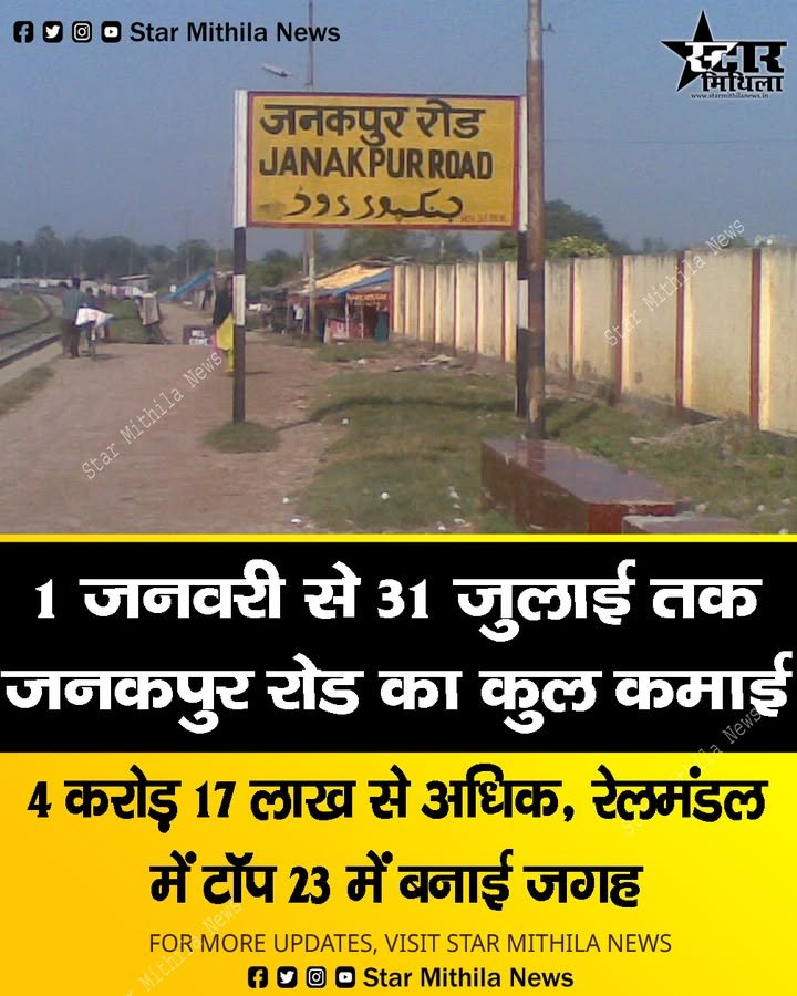 जनकपुर रोड रेलवे स्टेशन की बड़ी उपलब्धि: 1 जनवरी से 31 जुलाई तक कमाई 4 करोड़ 17 लाख के पार, रेलमंडल के टॉप 23 में बनाई जगह