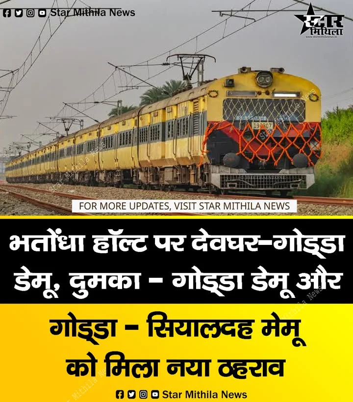 भतोंधा हॉल्ट पर देवघर-गोड्डा डेमू, दुमका – गोड्डा डेमू और गोड्डा – सियालदह मेमू को मिला नया ठहराव