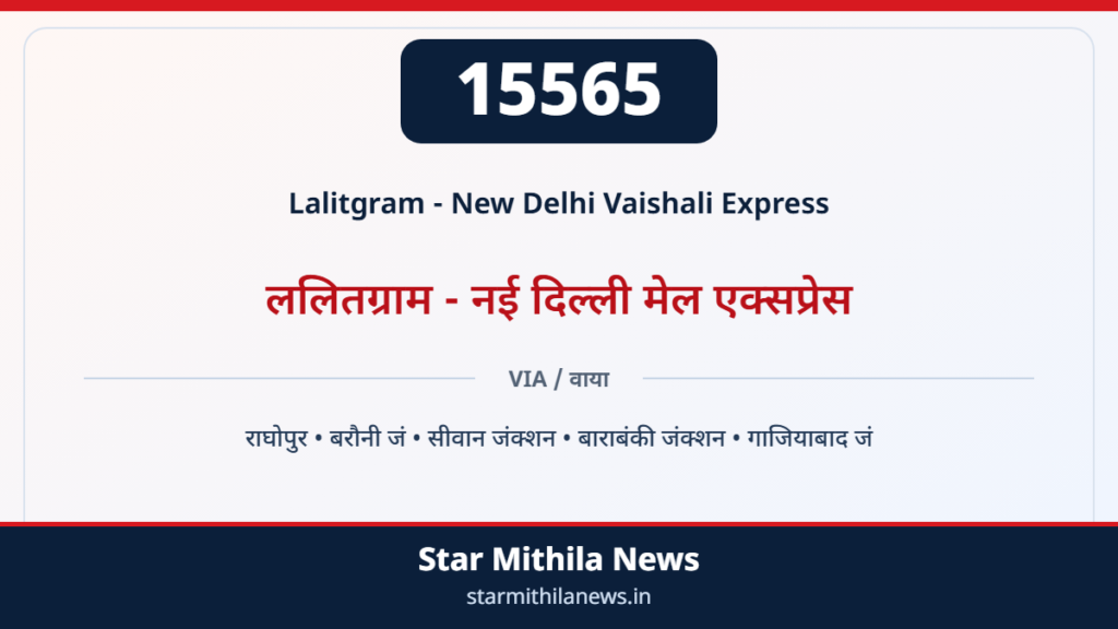 15565 ललितग्राम – नई दिल्ली मेल एक्सप्रेस — 2
