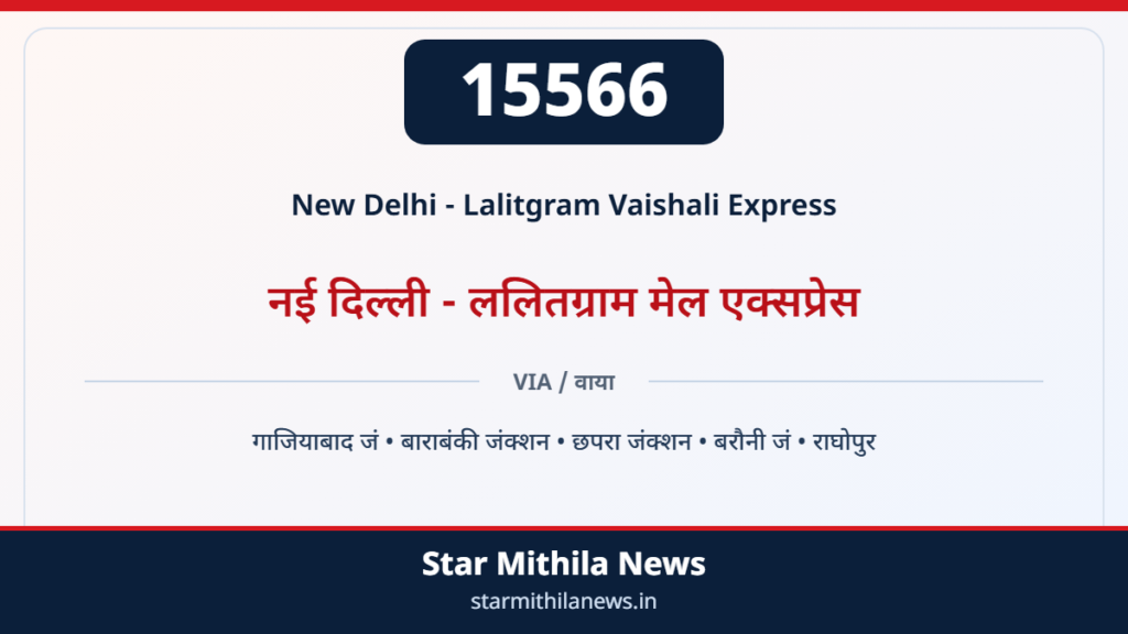 15566 नई दिल्ली – ललितग्राम मेल एक्सप्रेस — 2