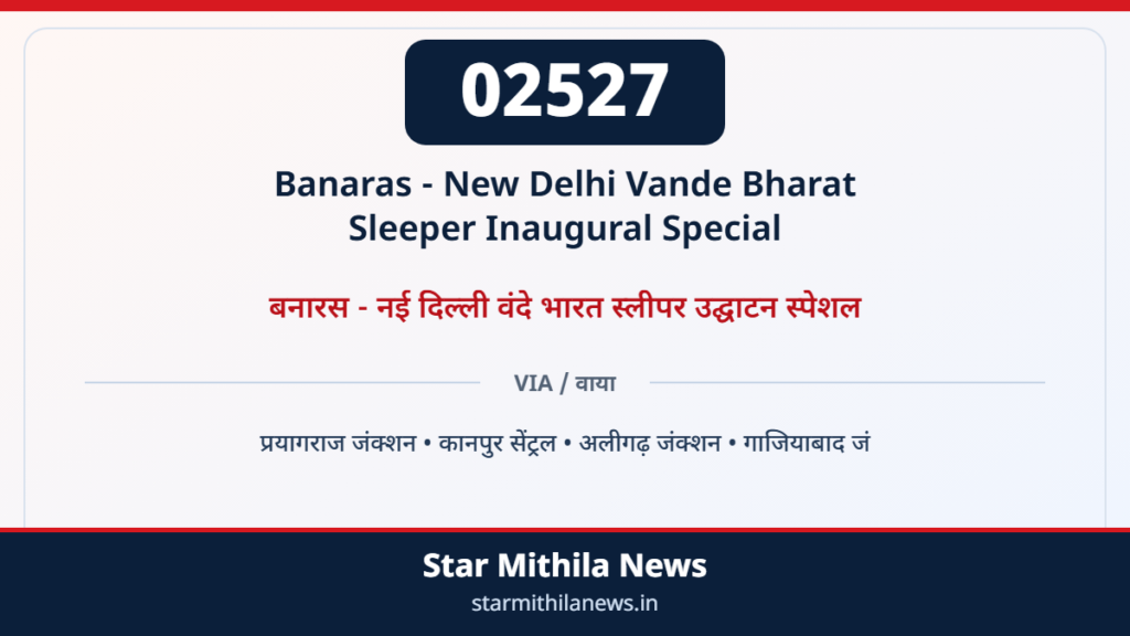 02527 बनारस - नई दिल्ली वंदे भारत स्लीपर उद्घाटन स्पेशल — 2
